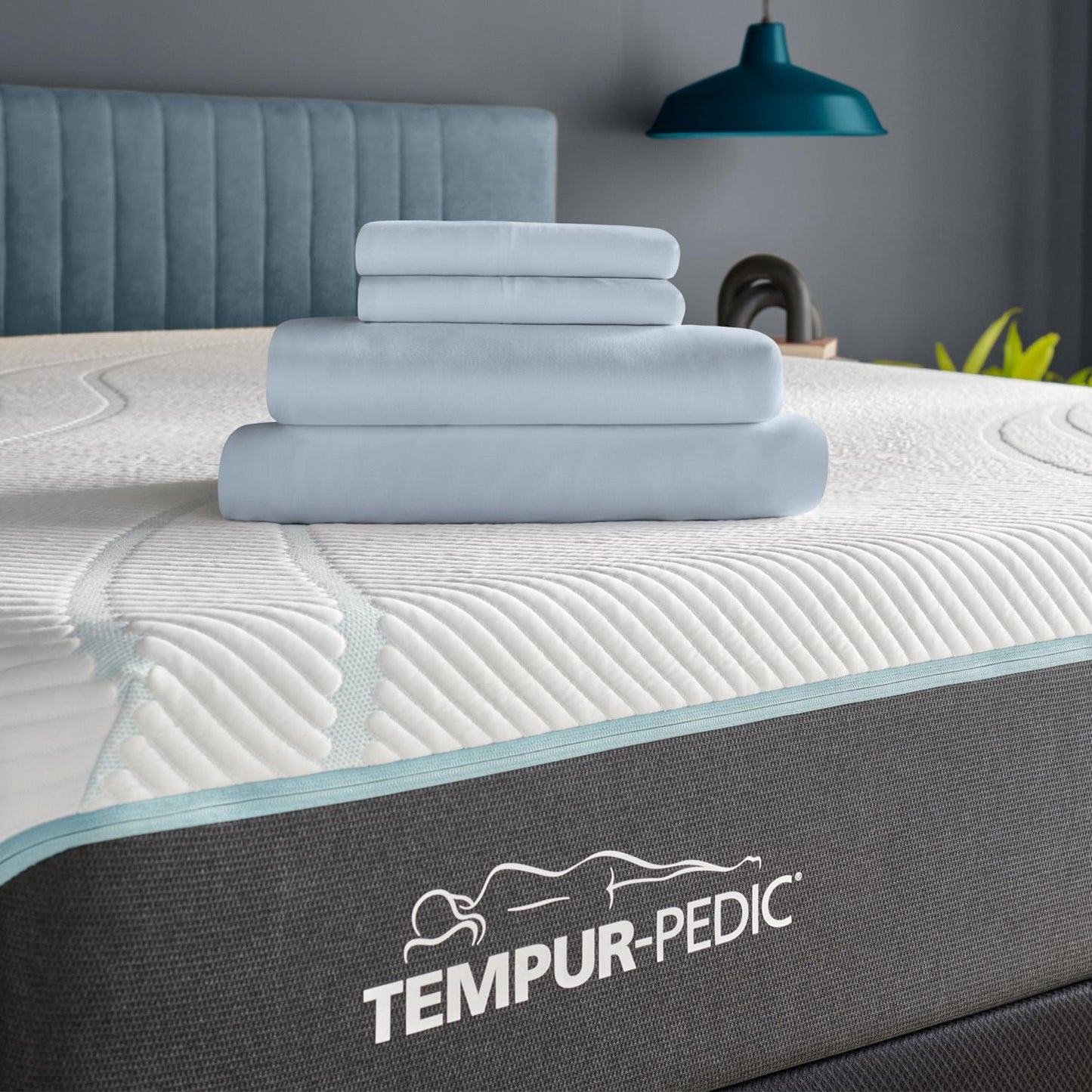  Tempur-Pedic TEMPUR Rayon from Bamboo Sheet Set Sleepy Blue (Split King) IMAGE 1