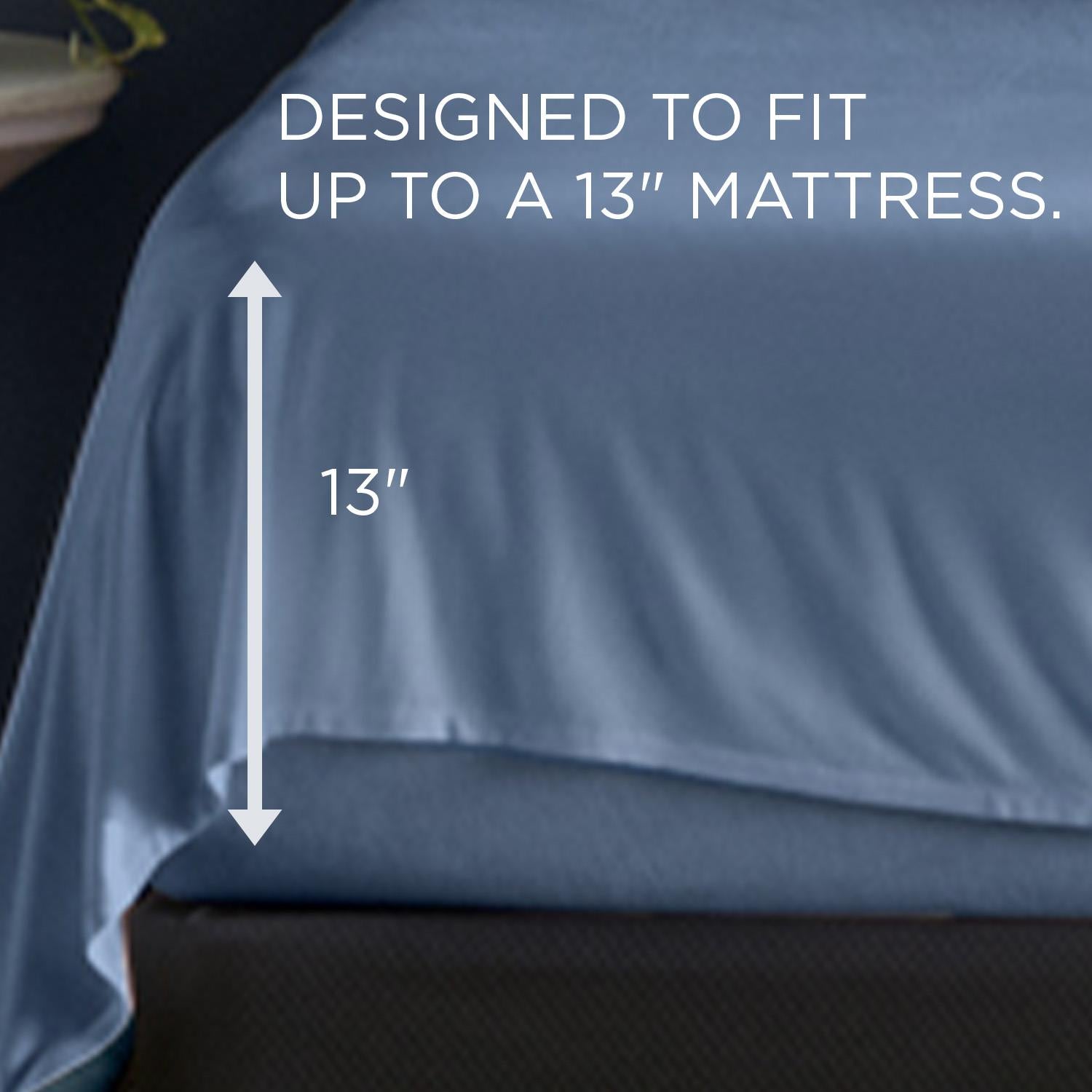  Tempur-Pedic TEMPUR Rayon from Bamboo Sheet Set Vintage Indigo (Twin) IMAGE 3