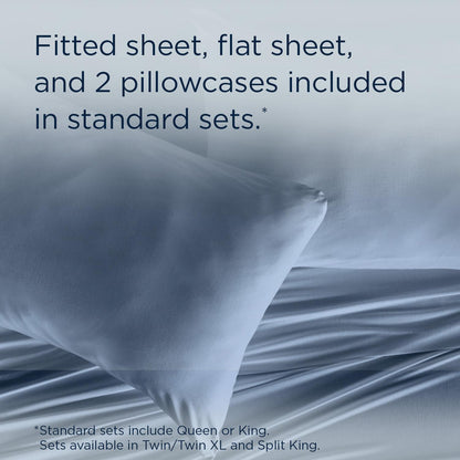  Tempur-Pedic TEMPUR Rayon from Bamboo Sheet Set Vintage Indigo (Split California King) IMAGE 11