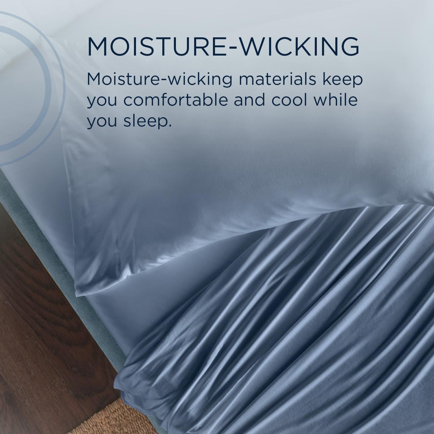  Tempur-Pedic TEMPUR Rayon from Bamboo Sheet Set Vintage Indigo (King) IMAGE 7