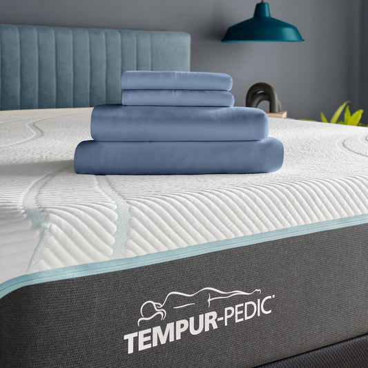  Tempur-Pedic TEMPUR Rayon from Bamboo Sheet Set Vintage Indigo (Twin XL) IMAGE 1