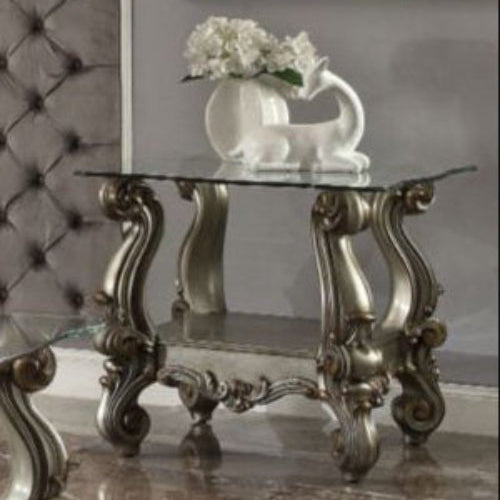 Versailles Square End Table with Glass Top