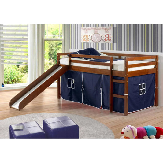 Twin Low Loft Tent Bed W/ Slide
