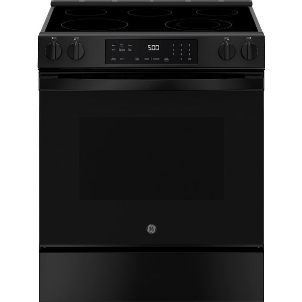 GE 30-inch Slide-in Electric Range with Crisp Mode GRS500PVBB
