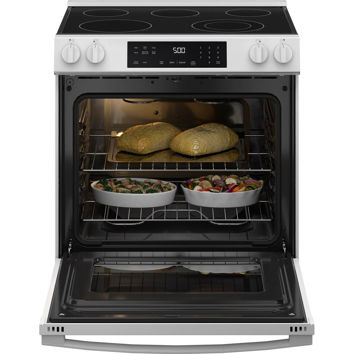  GE 30-inch Slide-in Electric Range with Crisp Mode GRS500PVWW IMAGE 2