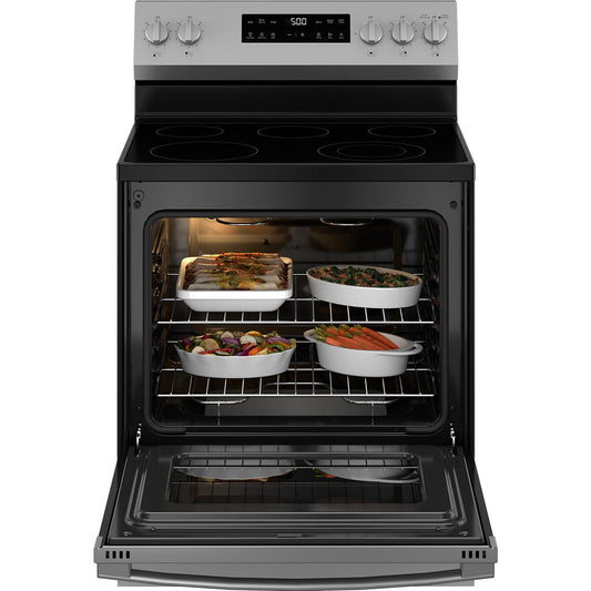 GE 30-inch Freestanding Electric Range with Crisp Mode GRF500SVSS IMAGE 2