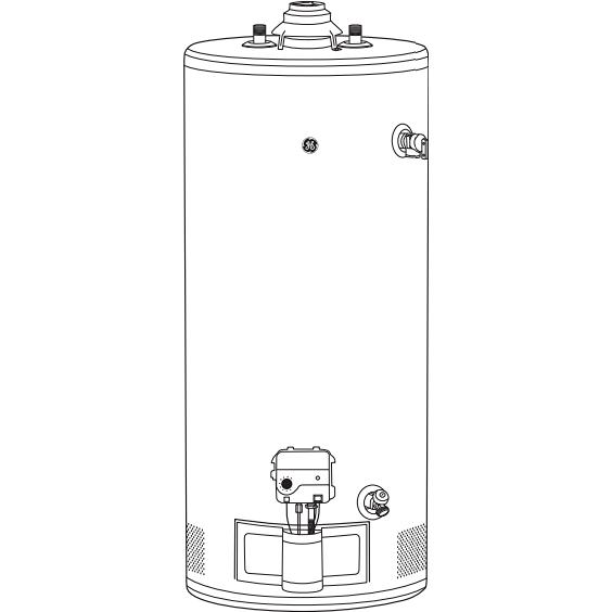  GE 40 Gallon Short Residential Natural Gas Water Heater GG40S10BXW IMAGE 1