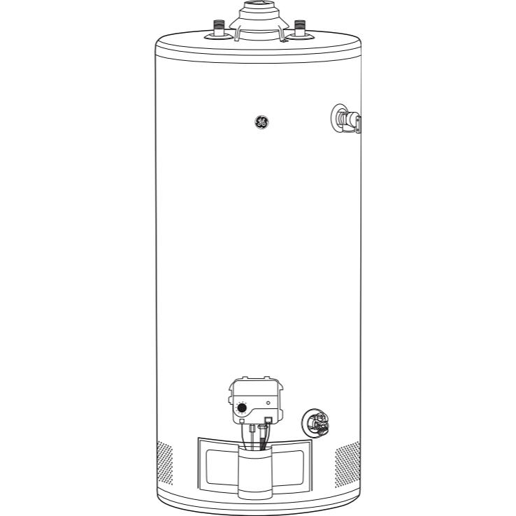  GE 40 Gallon Short Residential Liquid Propane Water Heater GP40S12BXW IMAGE 1