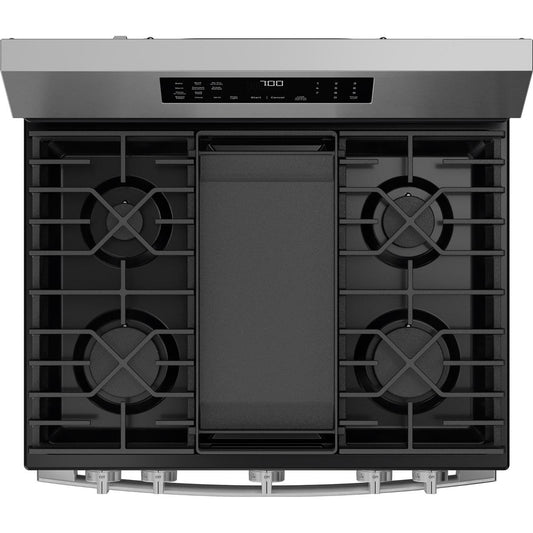  GE Profile 30-inch Smart Freestanding Gas Convection Range with No Preheat Air Fry and EasyWash™ Oven Tray PGF700AYFS IMAGE 2