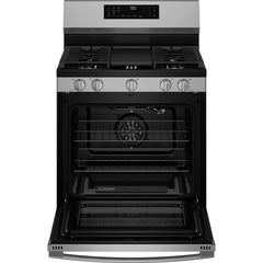  GE Profile 30-inch Smart Freestanding Gas Convection Range with No Preheat Air Fry and EasyWash™ Oven Tray PGF700AYFS IMAGE 3