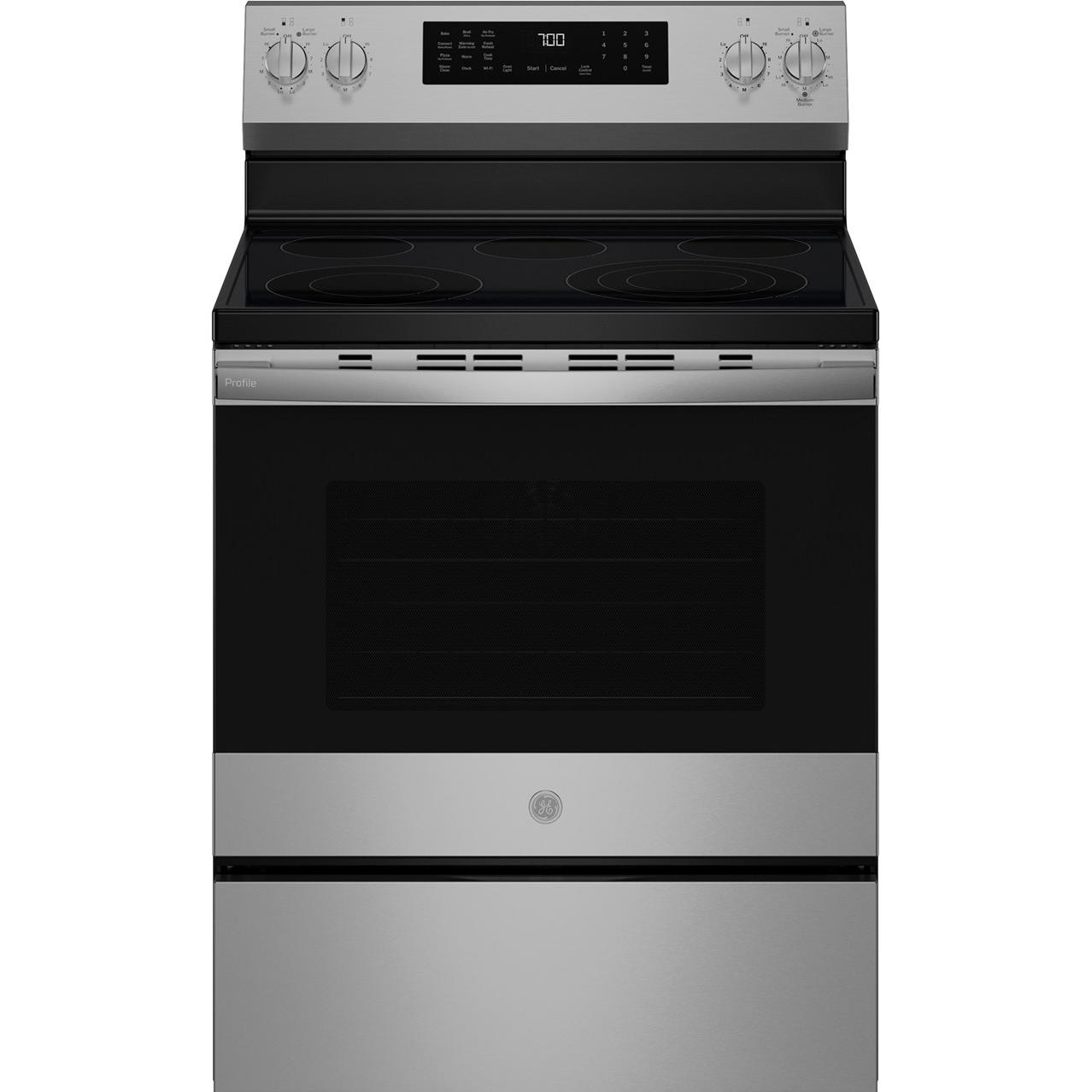 GE Profile 30-inch Smart Freestanding Electric Convection Range with No Preheat Air Fry and EasyWash™ Oven Tray PRF700AYFS IMAGE 1