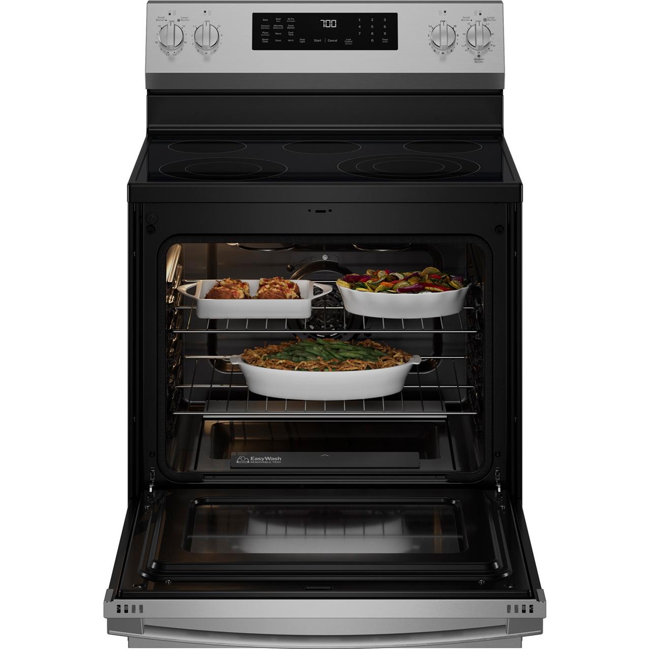  GE Profile 30-inch Smart Freestanding Electric Convection Range with No Preheat Air Fry and EasyWash™ Oven Tray PRF700AYFS IMAGE 4