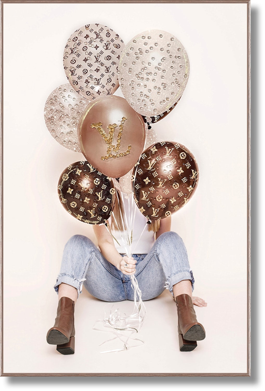 ''Fashion Balloons'' Gloss w/ Foil & Rocks in Frame