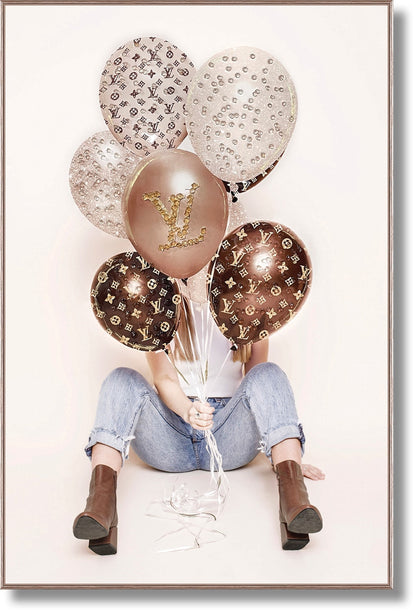 ''Fashion Balloons'' Gloss w/ Foil & Rocks in Frame
