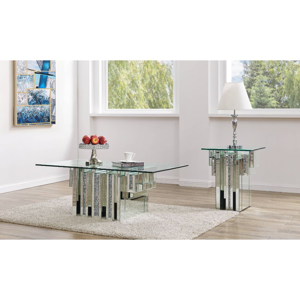 Noralie Rectangular Coffee Table with Pedestal