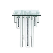 Noralie Glam Square End Table with Unique Pedestal Base