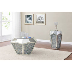 Noralie 28"L x 28"W Glam Round Coffee Table