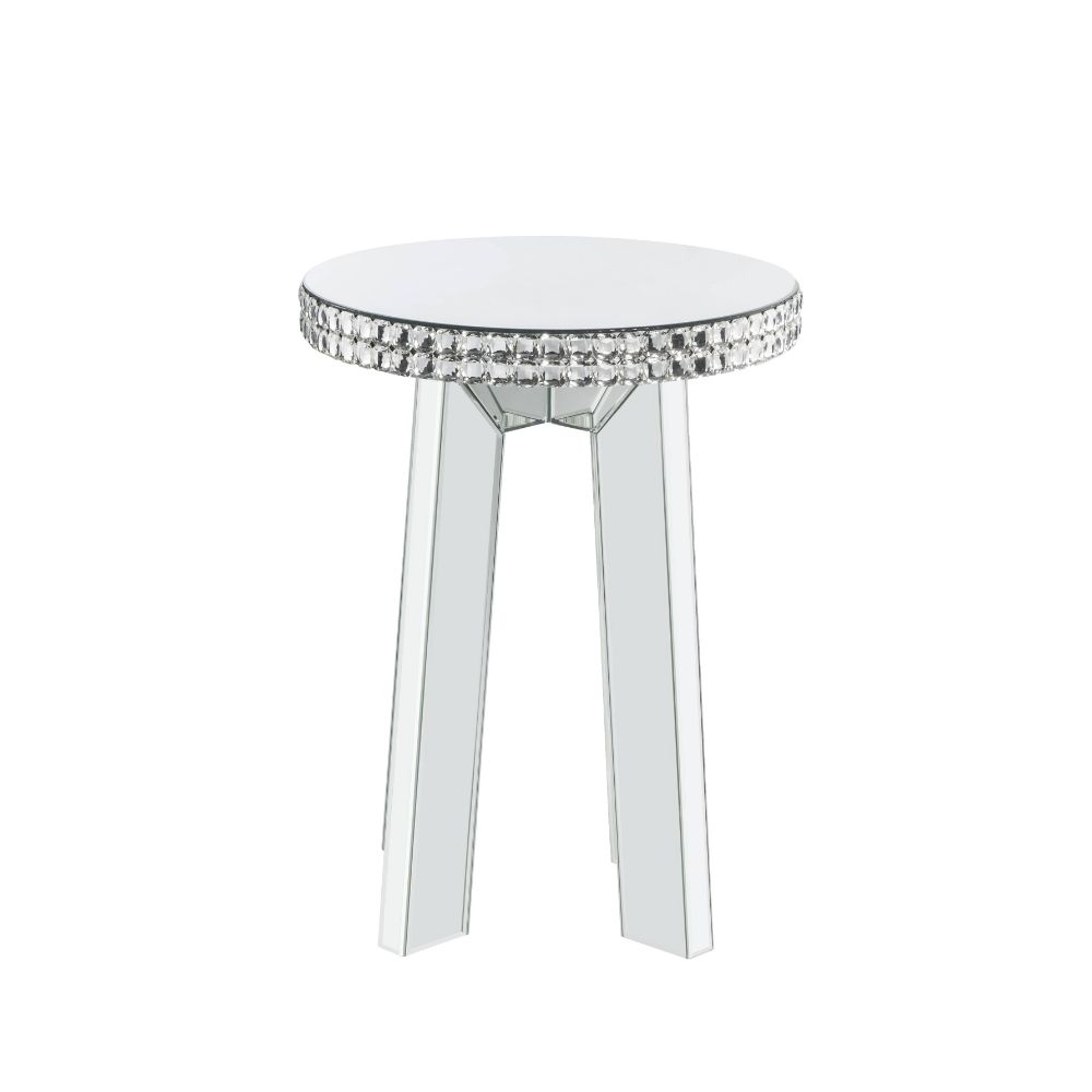 Mesa auxiliar Lotus Glam con tablero redondo