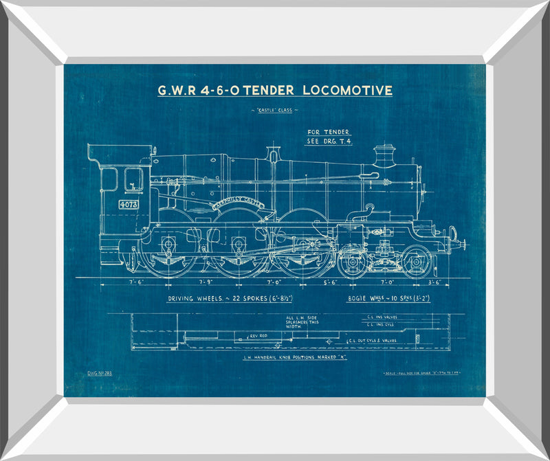 Locomotive Blueprint I by Wild Apple Portfolio