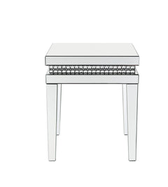 Mesa auxiliar Lotus Glam con tablero de espejo
