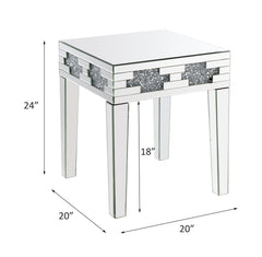 Noralie Glam Square End Table with Tapered Legs