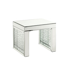 Mesa auxiliar rectangular Nysa Glam con base de trineo