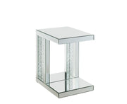 Mesa auxiliar rectangular Nysa Glam con incrustaciones de cristales sintéticos