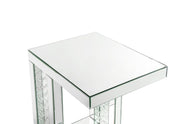 Mesa auxiliar rectangular Nysa Glam con incrustaciones de cristales sintéticos