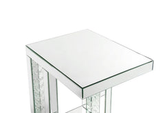 Mesa auxiliar rectangular Nysa Glam con incrustaciones de cristales sintéticos
