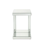 Mesa auxiliar rectangular Nysa Glam con incrustaciones de cristales sintéticos