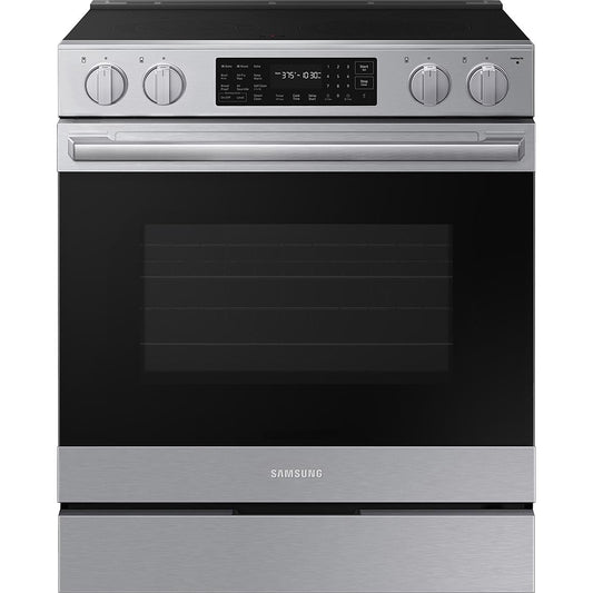  Samsung 30-inch Slide-in Electric Range with Wi-Fi NSE80H63SRAA IMAGE 1