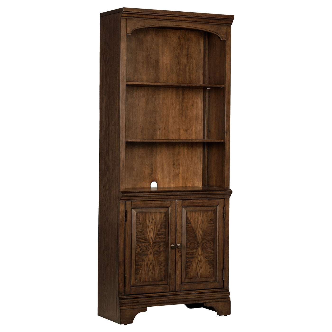 Librería Hartshill de 78 pulgadas con 3 estantes, roble bruñido