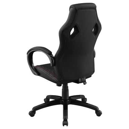 Silla de escritorio ajustable tapizada Carlos para oficina en casa, color negro