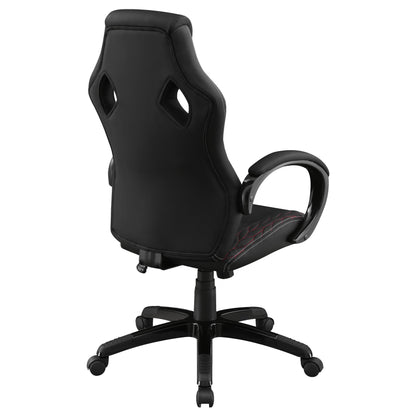 Silla de escritorio ajustable tapizada Carlos para oficina en casa, color negro