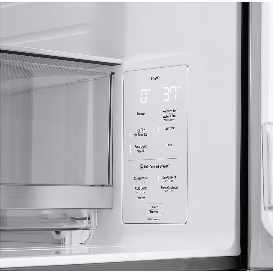  LG 36-inch, 29 cu. ft. French 4-Door Refrigerator with Mirror InstaView® MyColor® and Mini Craft Ice® LF29S9775S IMAGE 10