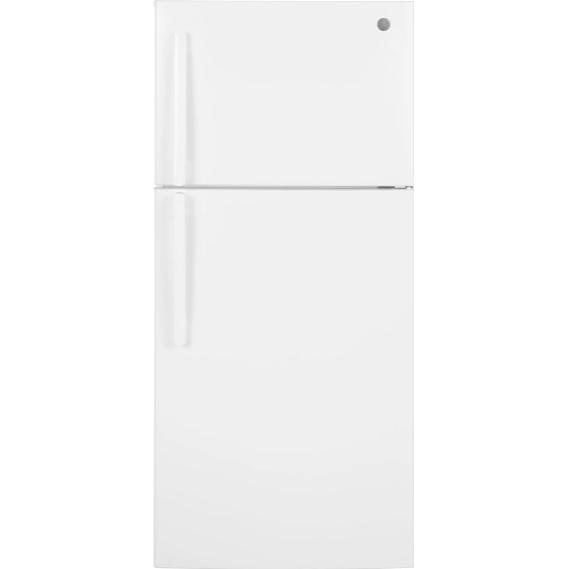  GE 30-inch, 18.3 cu. ft. Freestanding Top Freezer Refrigerator GTE18NSWRWW IMAGE 1