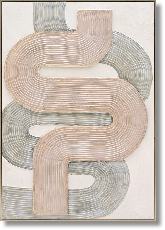 ''Textured Sandstone Flow'' 3D Canvas in Frame