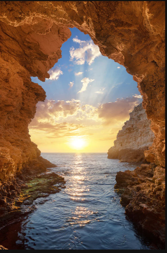Assorted Canvas 36″ × 48″ Coastal Cave Sunset