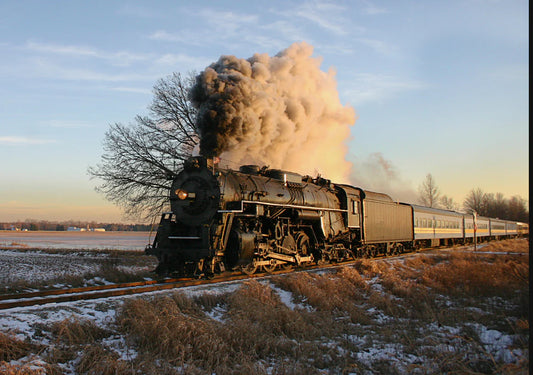 Sunset Steam Locomotive 36" x 48" Canvas Wall Art