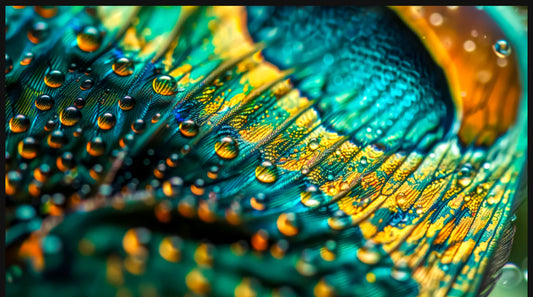 Feather Close-Up with Water Droplets Assorted Canvas 36" x 48"
