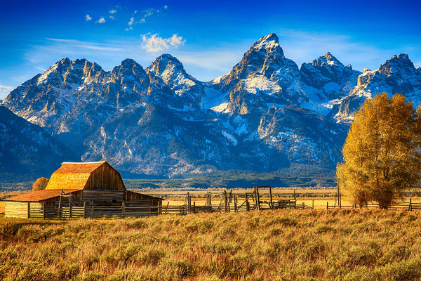 ''Mountainous Barn'' Tempered Glass
