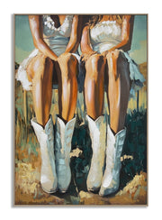 ''Kicker Boots'' Hand-painted Canvas in Frame