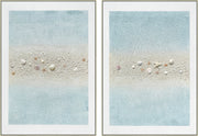 ''Beachcomber Tranquility'' Hand-painted Canvas in Frame (set)