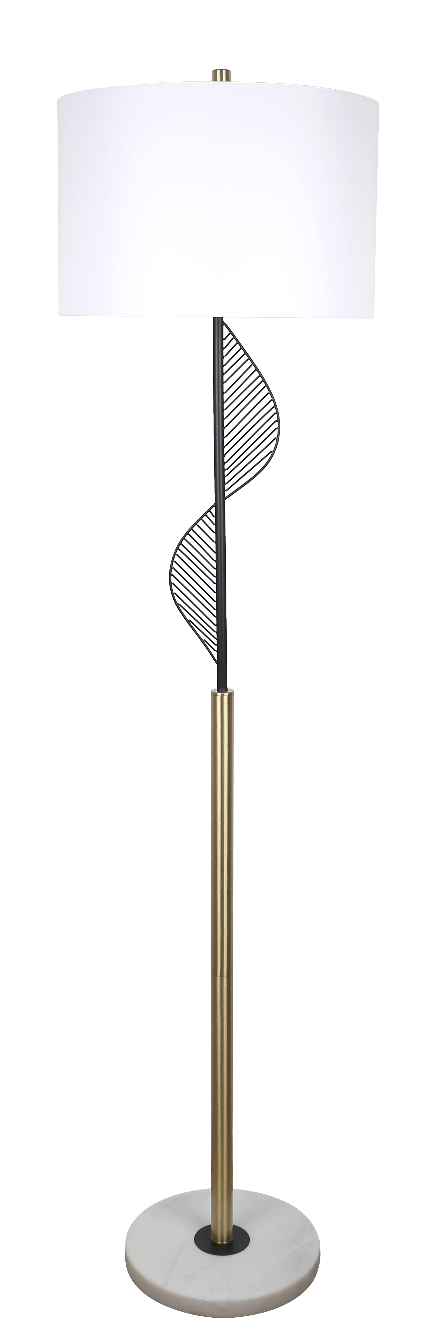 Spiral Radiance I Metal & Marble Floor Lamp