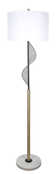 Spiral Radiance I Metal & Marble Floor Lamp