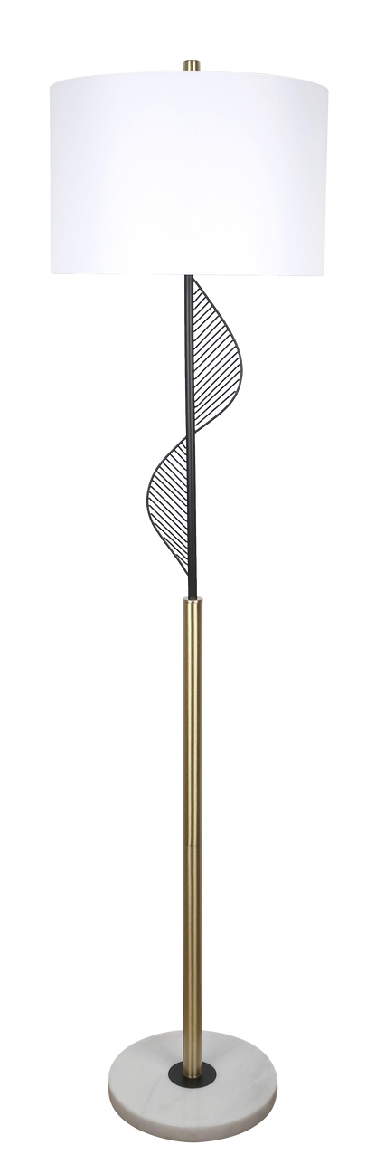 Spiral Radiance I Metal & Marble Floor Lamp