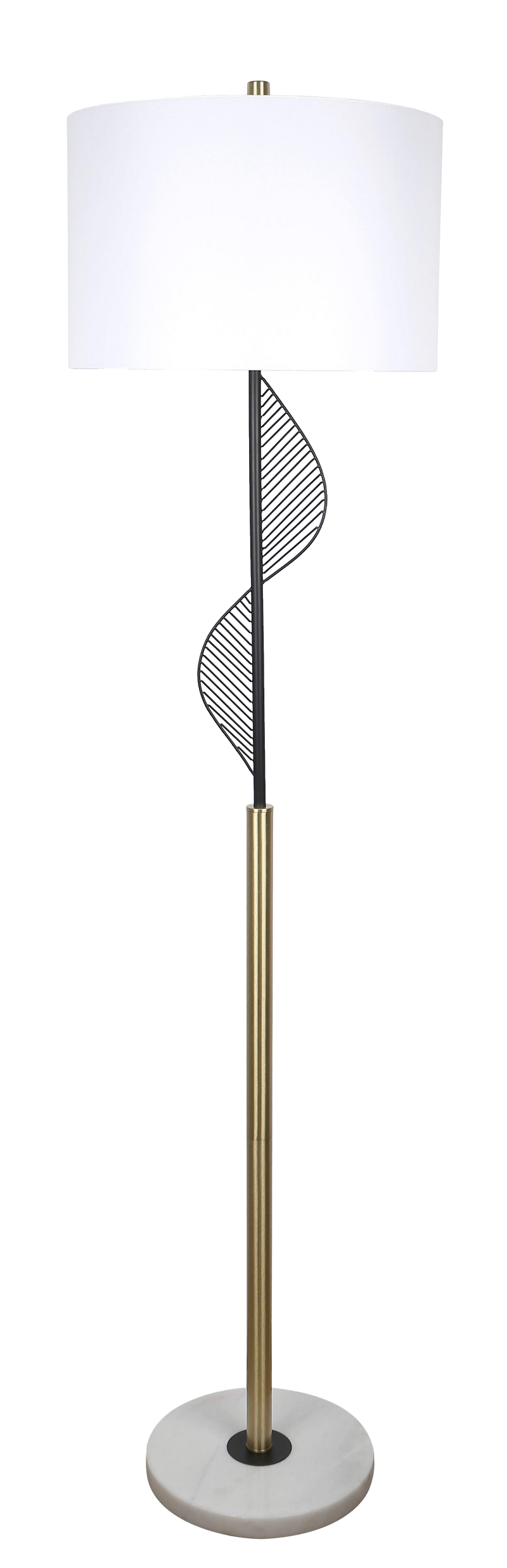 Spiral Radiance I Metal & Marble Floor Lamp