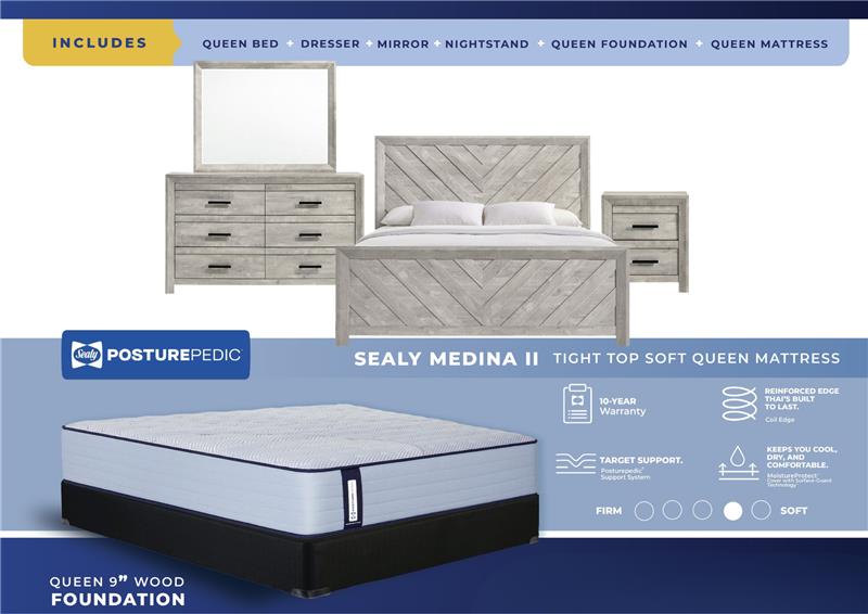 Ellen Queen Panel 6PC Bedroom Bundle
