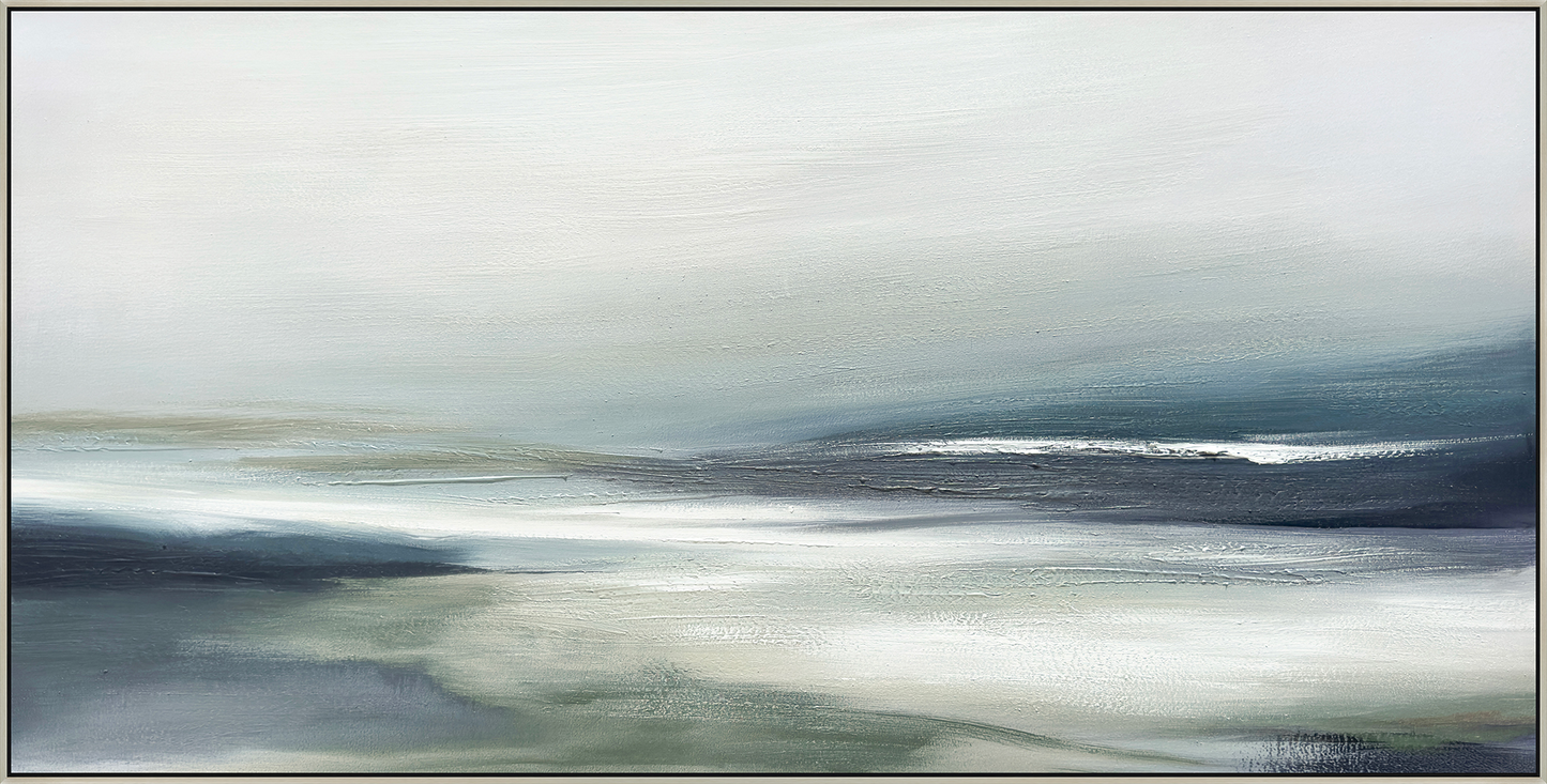Serene Horizon Hand-embellished Canvas in Frame