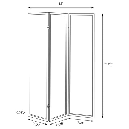 Felice 3-Panel Room Divider Folding Screen French Script